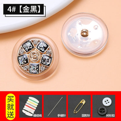 3490★ Gabardina con botones de punta de metal para mujer, botones decorativos versátiles, ropa, suéter, pijama, botones redondos grandes