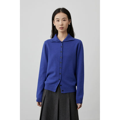 [Warm Air] CAREMIND Autumn Solid Color Simple Wool Knitted Sweater Lapel Button Cardigan Sweater Jacket