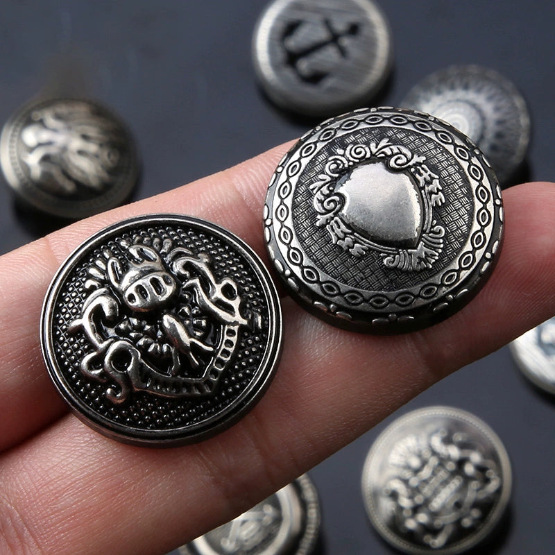 3251★  Ancient silver metal retro coat buttons clothes small coat Nizi button accessories round versatile top buttons