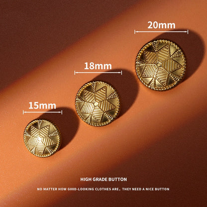 3263★ High-end gold five-pointed star buttons clothes jacket sweater metal buttons versatile round small fragrant buttons