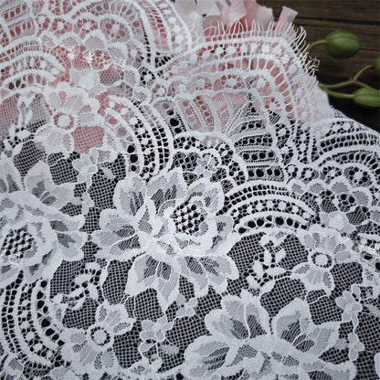 3737 ancho 30cm exquisitas pestañas de encaje hecho a mano DIY vestido alargado empalme velo de novia accesorios de ropa