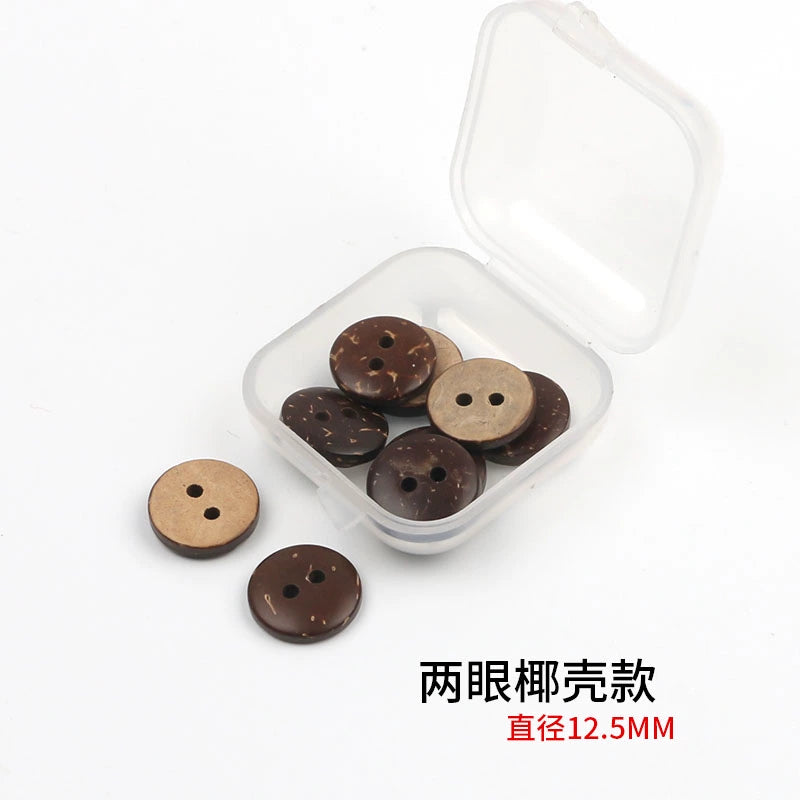 3352★  Coconut Round Shirt Button Women's Button Painted Shirt Small Button DIY Handmade Clothes Wooden Button Coconut Shell Wood