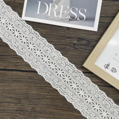 3794 Encaje bordado de algodón blanco de alta calidad para empalme de ropa, material decorativo, correa de hombro, accesorios de joyería