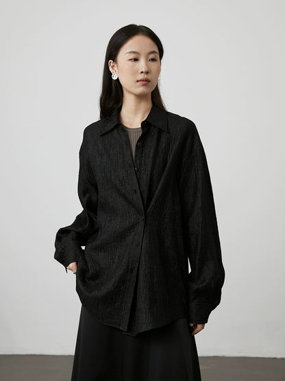 [Estética china] Camisa de alta gama de manga larga para viajeros con textura antiarrugas de alta calidad y tres colores CAREMIND