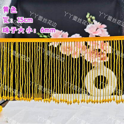 Tubo de cuentas de industria pesada de 15 cm de ancho, colgante de encaje de cristal, accesorios de ropa para vestido de novia, accesorios de bricolaje