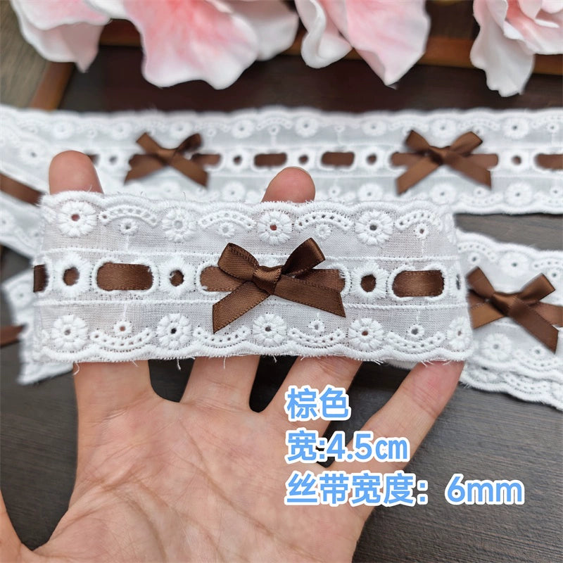 3552★ Ancho 4,5 cm Lazo multicolor Encaje Ropa Cinta Algodón Bordado Lolita Encaje DIY Accesorios hechos a mano