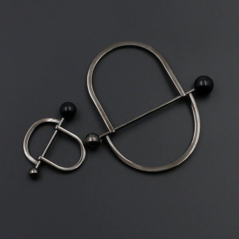 3529★ Versión coreana de moda con hebilla de anillo de metal, hebilla de alfiler de perla, abrigo, chaqueta, suéter, bufanda, accesorios, hebilla decorativa, hebilla de cinturón