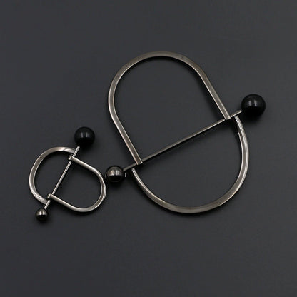 3529★ Versión coreana de moda con hebilla de anillo de metal, hebilla de alfiler de perla, abrigo, chaqueta, suéter, bufanda, accesorios, hebilla decorativa, hebilla de cinturón