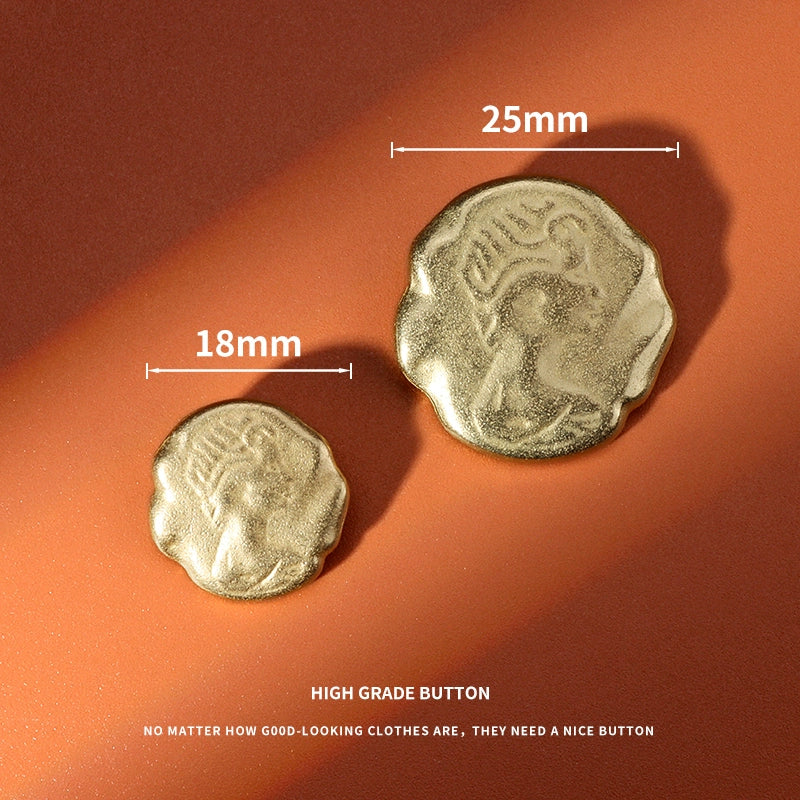 3231★  Metal gold avatar buttons retro European and American style sweater Xiaoxiangfeng jacket coat high-end special-shaped exquisite buttons