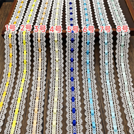 3554★ ancho 3,5 cm con cinta de encaje soluble en agua accesorios de encaje hechos a mano DIY Lolita ropa de bebé accesorios para el cabello accesorios de ropa