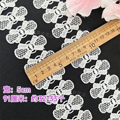 3664 Exquisito encaje de poliéster con forma de mariposa, tela de encaje soluble en agua para ropa, joyería de boda, collar, correa de hombro, cinturón, accesorios decorativos