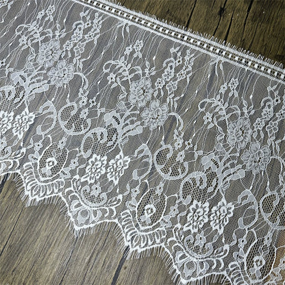 3768 Ancho 35CM Malla unilateral Encaje Flor Borde de pestañas Ropa Vestido de novia Ropa de cama para el hogar Decoración Material de empalme