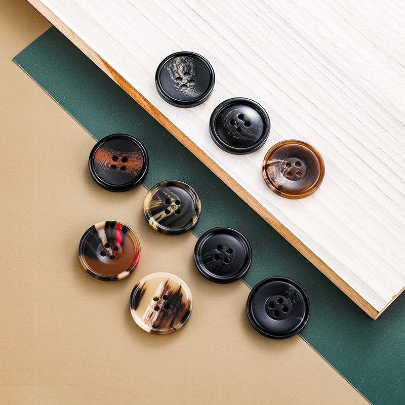 3443★ Botón redondo de resina versátil, botón de abrigo de lana, botón de gabardina para mujer, botón de pantalón de traje para hombre