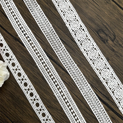 3831 Encaje de algodón puro soluble en agua blanco, bordado, falda de cortina, ropa de muñeca, textiles para el hogar, accesorios de tela decorativos