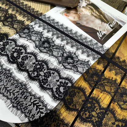 3738 Exquisitas pestañas blancas y negras con encaje para unir ropa, materiales decorativos, bricolaje, escote, mangas, tirantes, ayudas de costura