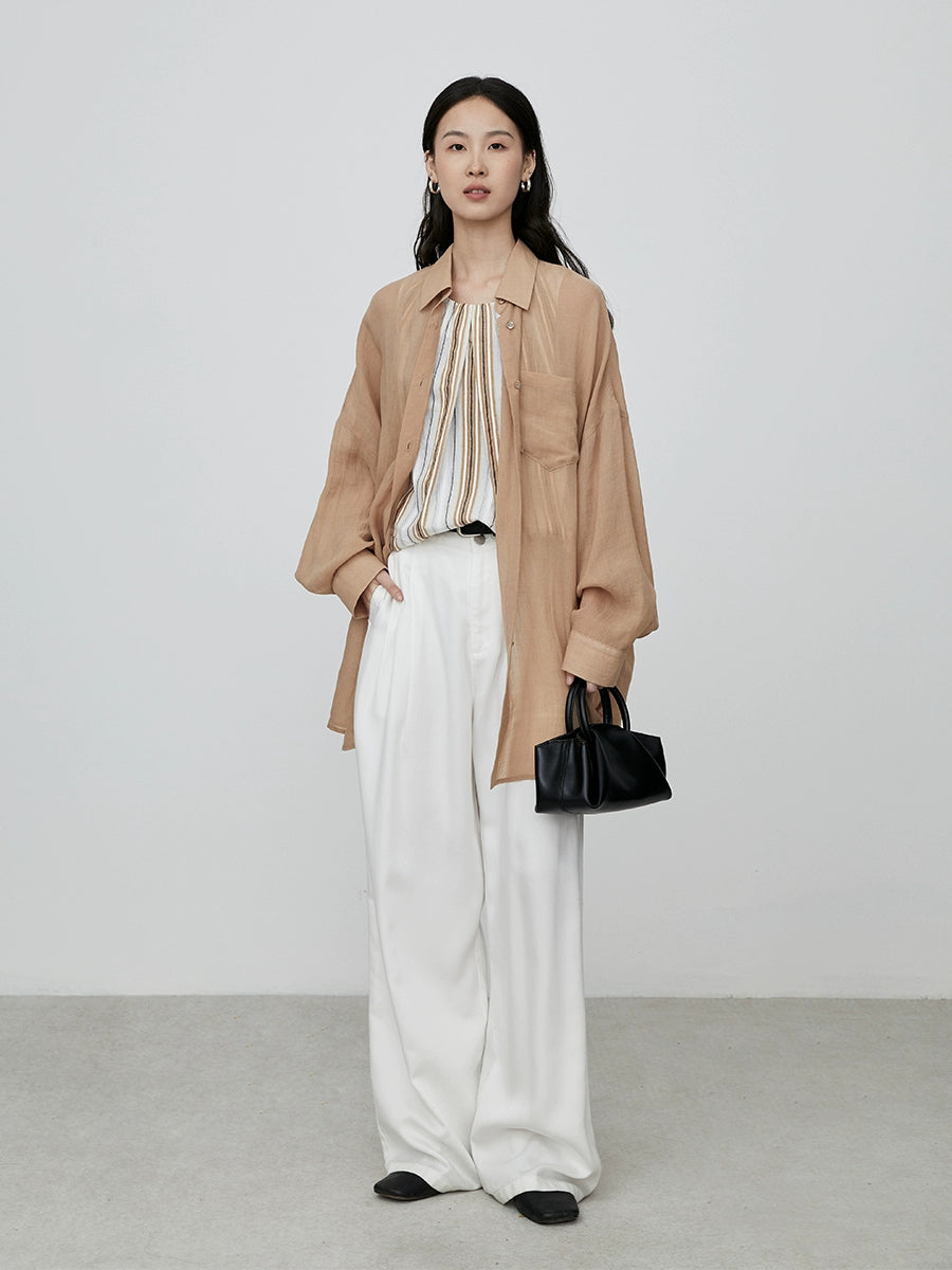 CAREMIND Versión coreana de chaleco suelto sin mangas a rayas de color a juego, top con tirantes para vacaciones de verano 