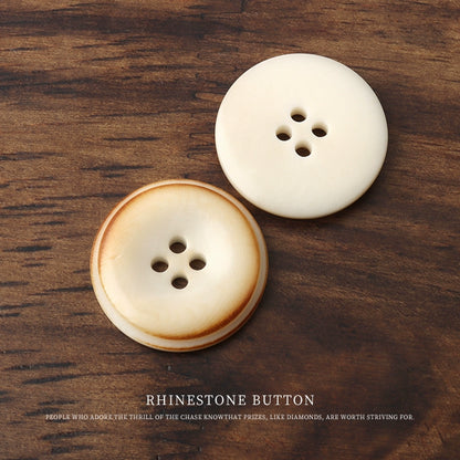 3284★  Coffee burnt edge fruit buttons versatile high-end woolen coat trench coat buttons suit dress jacket four-eye buttons