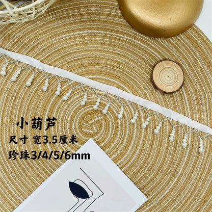 3716 Nuevo producto: encaje con flecos de cuentas, colgante de calabaza de perla Hanfu, accesorios para faldas, accesorios de ropa, cortina de cuentas DIY