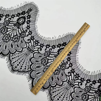 3761 ancho 28 cm 3 metros largo suave malla pestañas barba encaje DIY velo de novia encaje decorativo accesorios de ropa