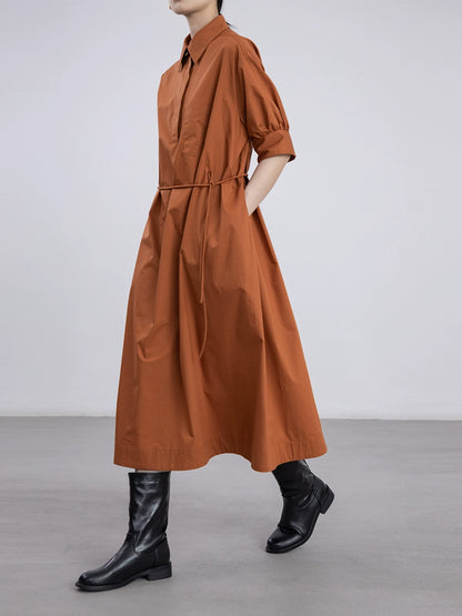 [Herramientas japonesas] El cuerpo en forma de pera de CAREMIND es ligeramente gordo, usa un vestido de cuello polo, un vestido mediano y largo de cercanías 