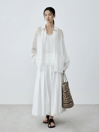 Chaleco de textura holgada con diseño de Tencel en cuatro colores y tirantes torcidos de CAREMIND 