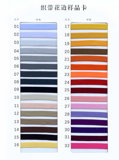 3874 ancho 1cm tira lateral de ropa tira de ribete correa de cuello trasero tira de presión de borde accesorios de cincha tarjeta de muestra de color, toma especial personalizada