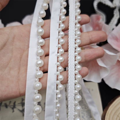 3679 Todo hecho a mano con encaje de perlas de imitación, estilo República de China, cheongsam, Hanfu, ropa, escote, sombrero, accesorios decorativos