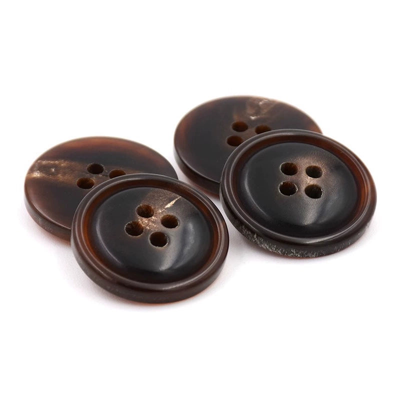 3440★ Botones de traje con cuatro ojales esféricos de cuerno real natural para hombre, traje informal con botones, gabardina color café