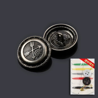 3251★  Ancient silver metal retro coat buttons clothes small coat Nizi button accessories round versatile top buttons