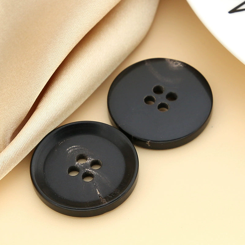3420★  New, round black clothes decorative buttons men's and women's trench coats, sweaters, high-end versatile buttons, fashion buttons