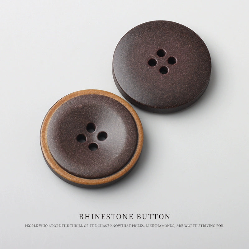 3247★  Burnt edge resin recycled buttons Versatile high-end coat trench coat buttons Vintage suit jacket sweater four-eye buttons