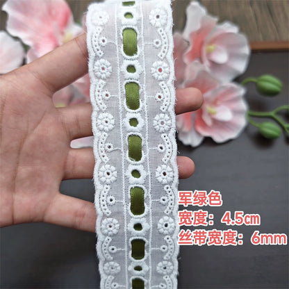 3553★ Ancho 4,5 cm Nuevo color Cinta de algodón Hilo de encaje Hecho a mano DIY Lolita Accesorios de ropa de bebé