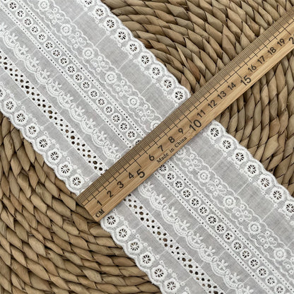 3781 Ropa de bebé de alta calidad con borde de algodón bordado, encaje, empalme de cuello y falda, accesorios para empalme de cortinas para el hogar