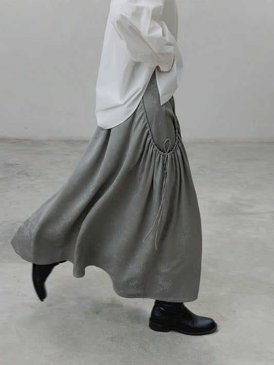 CAREMIND [Crepúsculo] Falda nueva original Falda de textura jacquard de industria pesada Falda de viaje para mujer 