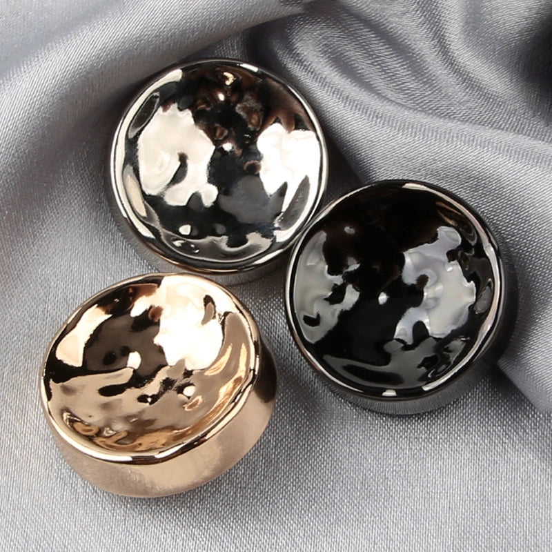 3430★ Botones de abrigo de metal en forma de cuenco, botones decorativos de gabardina de cachemira de lana gruesa, botones pequeños de abrigo versátiles de moda para mujer