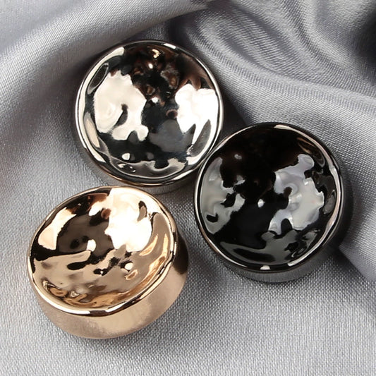 3430★ Botones de abrigo de metal en forma de cuenco, botones decorativos de gabardina de cachemira de lana gruesa, botones pequeños de abrigo versátiles de moda para mujer