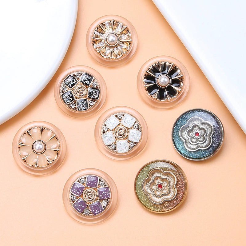 3490★ Gabardina con botones de punta de metal para mujer, botones decorativos versátiles, ropa, suéter, pijama, botones redondos grandes