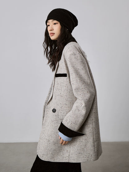 [Offre spéciale à durée limitée] Blazer à épissure de couleur contrastante CAREMIND pour femme, haut de costume décontracté en sel