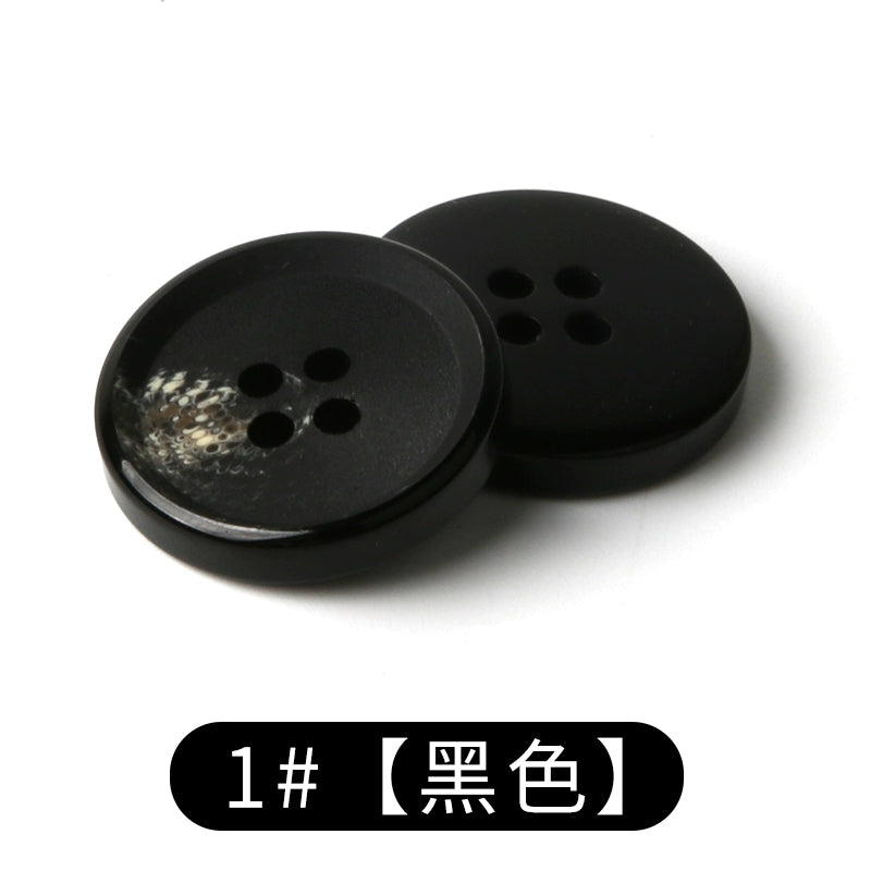 3447★  suit buttons round resin coat button trench coat jacket top versatile clothes white men's and women's black buttons