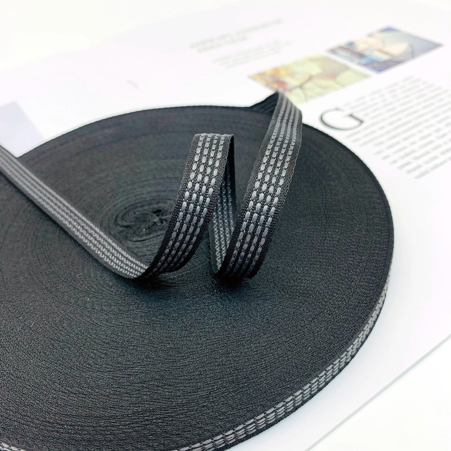 Cinta de punto de salto de 1 cm con rayas de color, cinta de ribete para ropa, cinta de prensado para bordes, cinta de jacquard, accesorios para ropa