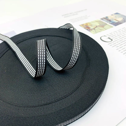 Cinta de punto de salto de 1 cm con rayas de color, cinta de ribete para ropa, cinta de prensado para bordes, cinta de jacquard, accesorios para ropa