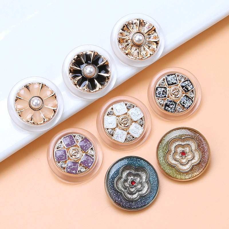 3490★ Gabardina con botones de punta de metal para mujer, botones decorativos versátiles, ropa, suéter, pijama, botones redondos grandes