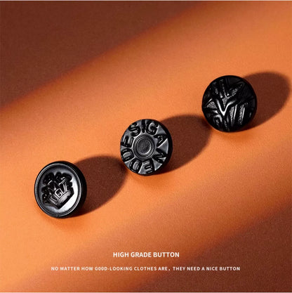 3406★  Black metal shirt buttons women's clothes exquisite round buttons versatile shirt cuffs neckline high-end buttons men