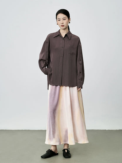 Camisa informal holgada de manga larga estilo retro de CAREMIND, camisa ligera de lujo con solapa versátil, ropa para mujer 