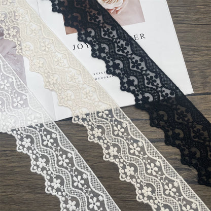 3818 Ropa popular Hilo de malla suave Accesorios hechos a mano Materiales de costura Oferta especial Encaje encaje tela de algodón puro bordado por computadora