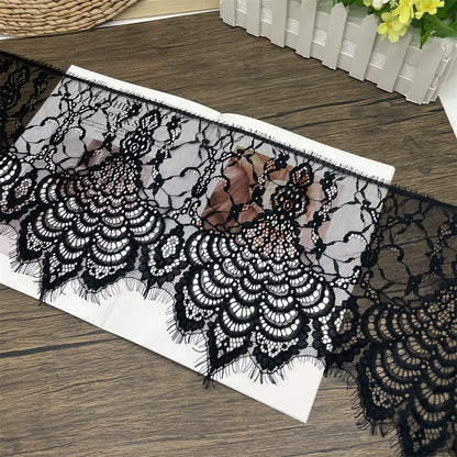 Tissu en dentelle à cils unilatérale en fil pressé, largeur 3766, 27 cm, pour jupe de femme, accessoires pour la maison