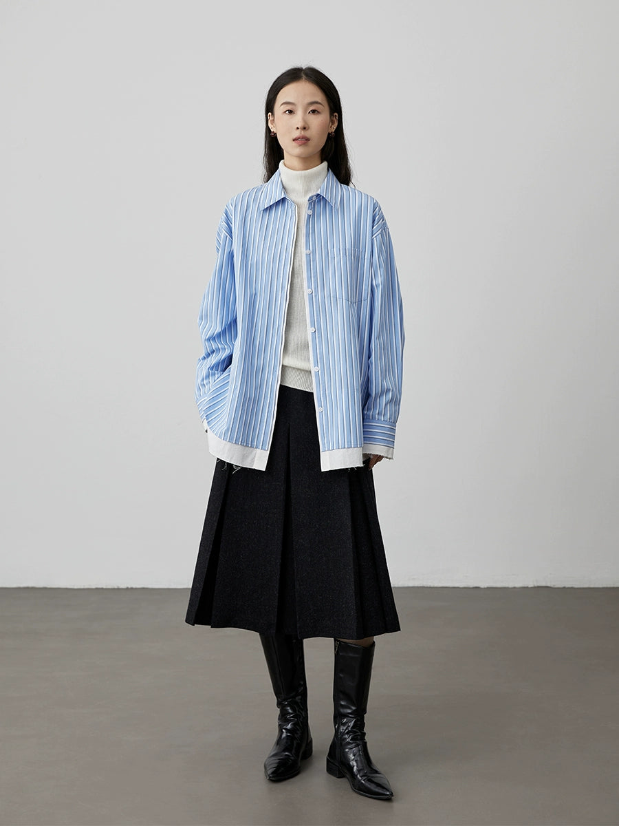 [Yuan Paixi Skirt] CAREMIND Reg pleated skirt black autumn new skirt women's pleated skirt