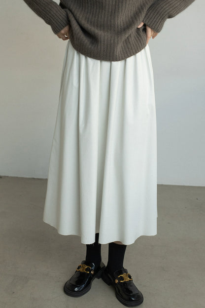 CAREMIND [Urban Street] Falda de cuero ajustada con cintura elástica y banda de goma de PU para mujer 