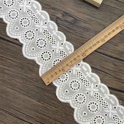 3796 Nuevos y exquisitos accesorios de encaje bordado de algodón blanco hechos a mano, falda de cortina, tela decorativa para ropa