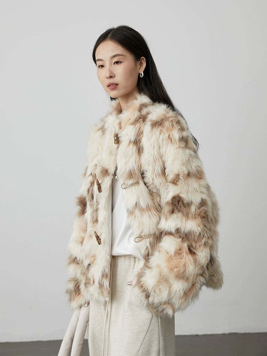 [Miss Bird] CAREMIND Chaqueta corta de felpa cálida y perezosa con temperamento respetuoso con el medio ambiente, chaqueta de algodón de piel de invierno 